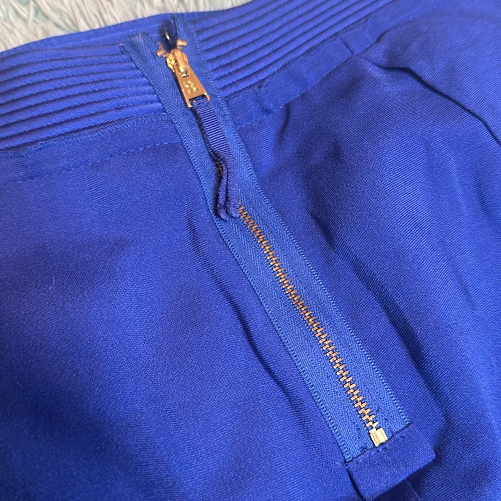 BCBG MaxAzaria Royal Blue High-waisted Mini Skirt Size 4 With Pockets - Picture 8 of 9
